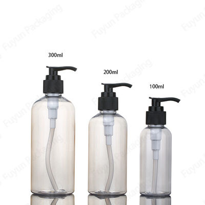3,4 Unze-Shampoo-Pumpen-Zufuhr-Flasche, klare bernsteinfarbige Duschpumpflaschen