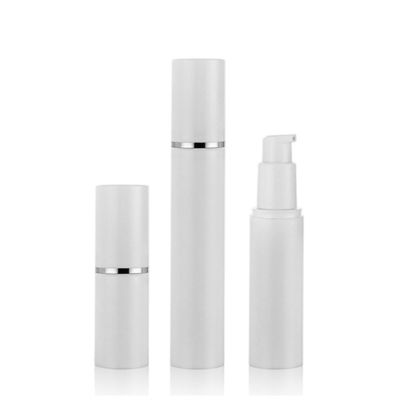 Plastiksiebdruck-Oberfläche der leeren weißen kosmetischen Pumpflasche-30ml