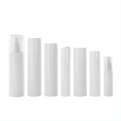 Leerer kosmetischer Zylinder-weiße Plastikpumpflasche 15ml 30ml 50ml