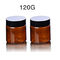 Kosmetischer Schwarz-Deckel 120g Amber Plastic Packaging Jars With